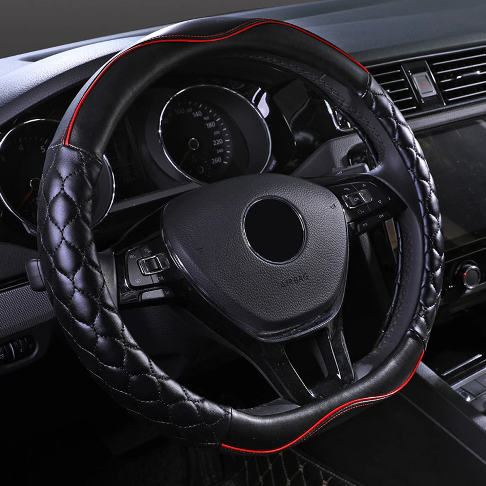 38 см кожаный защитный чехол Чехол рулевого колеса автомобиля для Audi Toyota Honda Cadillac