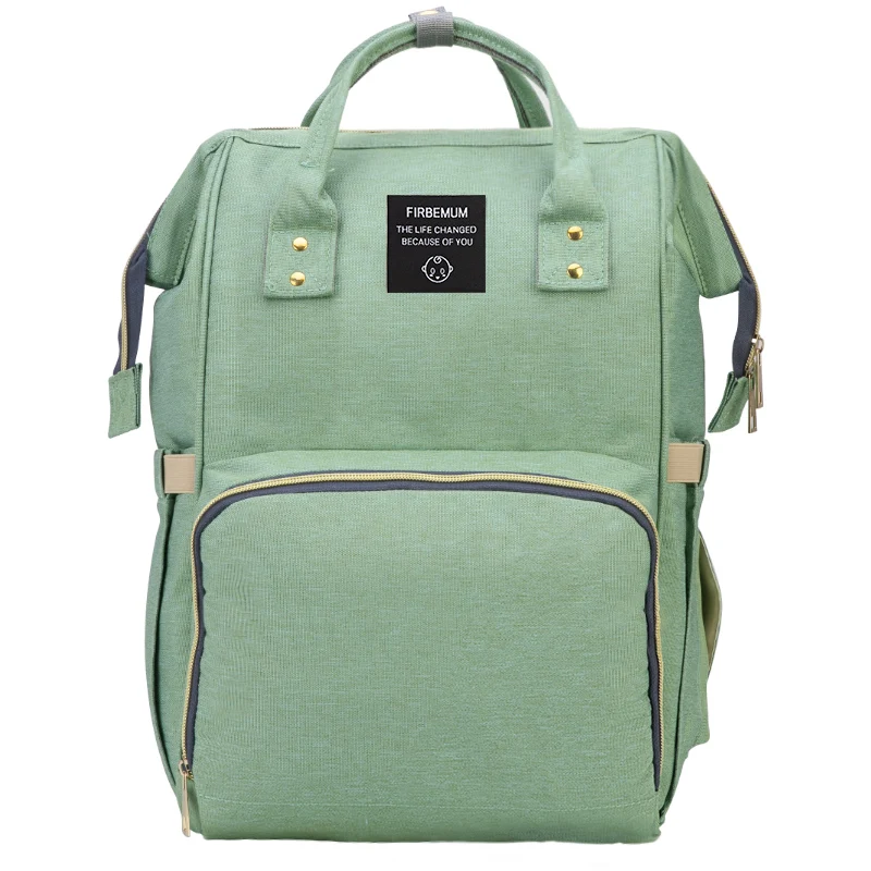 Lequeen модная сумка для подгузников для мам, брендовая Большая вместительная детская сумка, рюкзак для путешествий, дизайнерская сумка для ухода за ребенком - Цвет: firbemum green