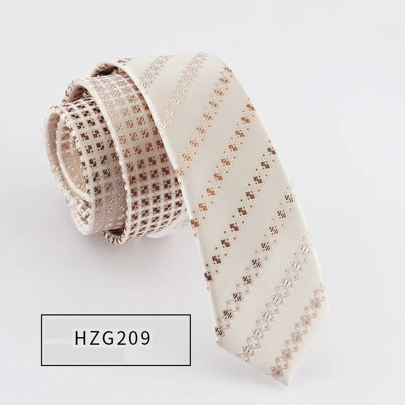 HZG209 Новинка, дизайнерские брендовые модные деловые повседневные тонкие галстуки 5,5 см для мужчин, обтягивающие Галстуки для офиса с подарочной коробкой, серебристо-серые - Цвет: HZG209