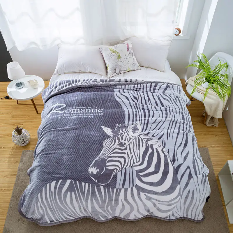 Camel 2,8 кг супер мягкое летнее Облачное одеяло с рисунком зебры для украшения дома, теплое одеяло для дивана, кровати, дивана, одеяла s 200*230 - Color: Color 2