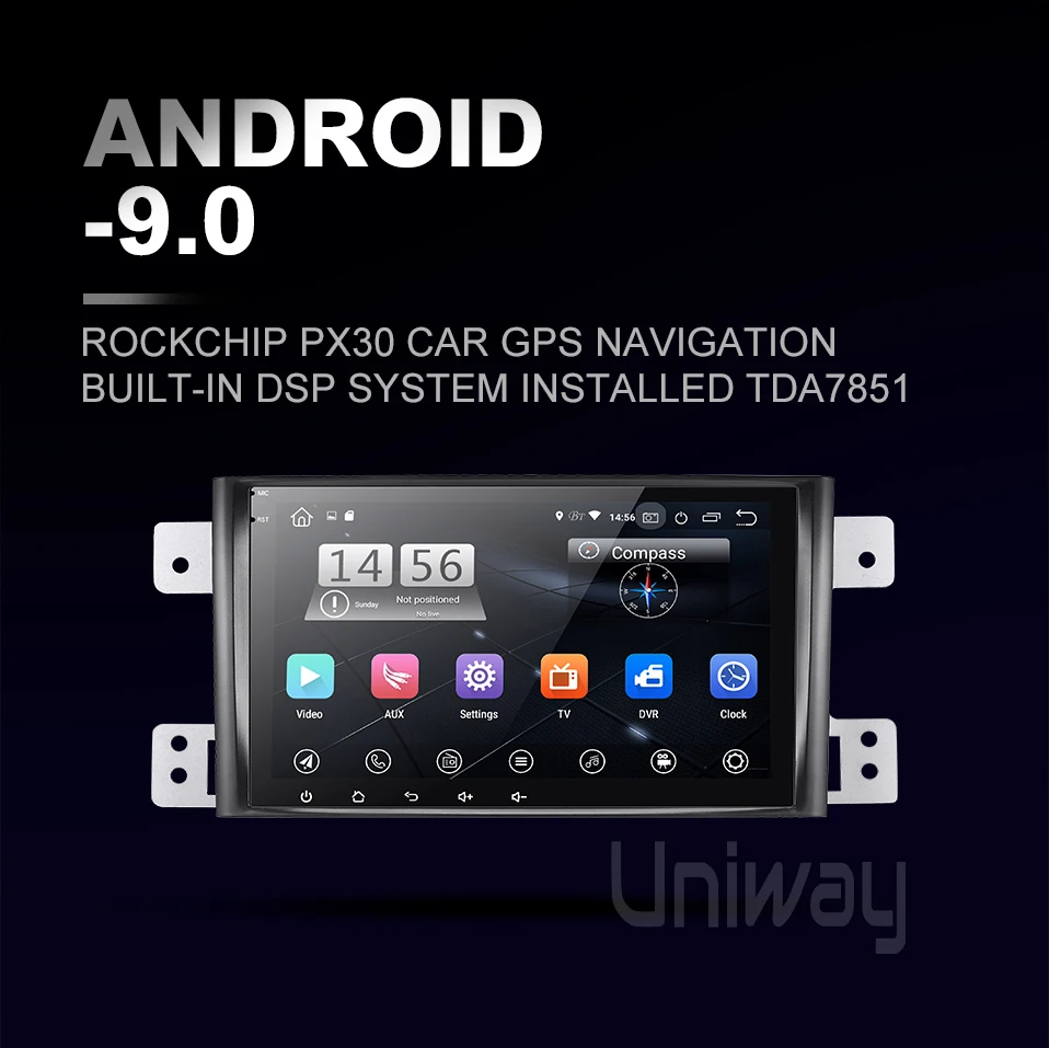 Uniway AWTL8071 2G+ 32G android 9,0 автомобильный dvd для suzuki grand 2006-2011 vitara мультимедийный автомобильный Радио Стерео gps с рулевым колесом