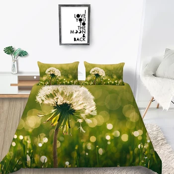

Dandelion Bedding Set Nature Fresh 3D Beautiful Duvet Cover Dewdrop Queen King Twin Full Single Double Comfortable Bed Set