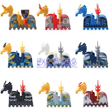 

Singel Sale Medieval Castle Knights Heavy Armour War Horse Saddle Building Blocks Bricks Toys FOR Children Gifts