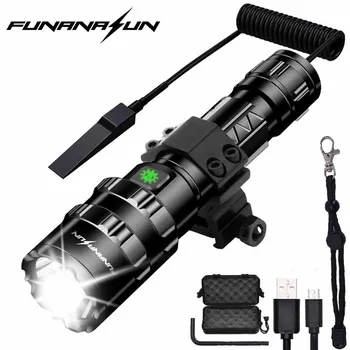 

1600 Lumens Tactical LED Flashlight with Clip Ultra Bright Waterproof Torch 5 Modes Rechargeable Flashlight for Hunting Camping