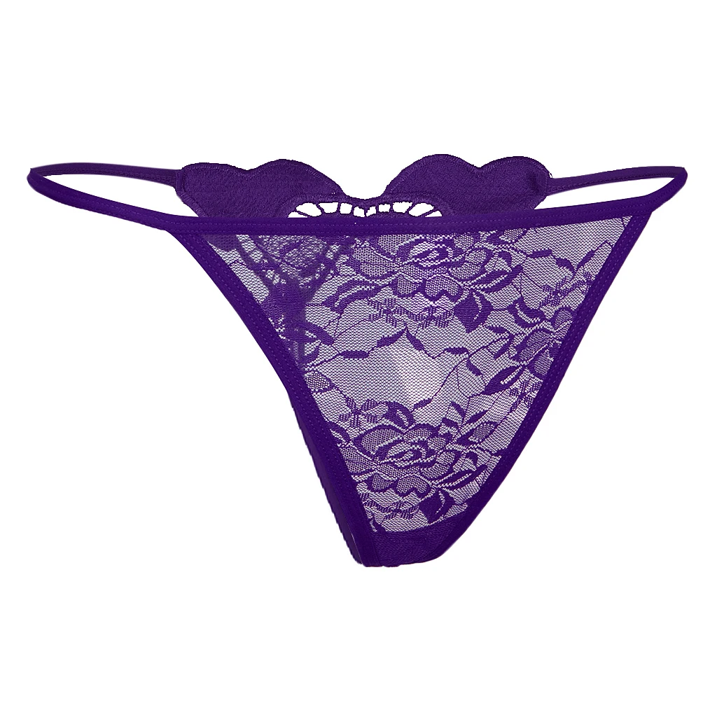Women T-back Thong Lace Underwear Heart Shaped Lingerie G-string Knicker Women's lace t-back bandage underwear.