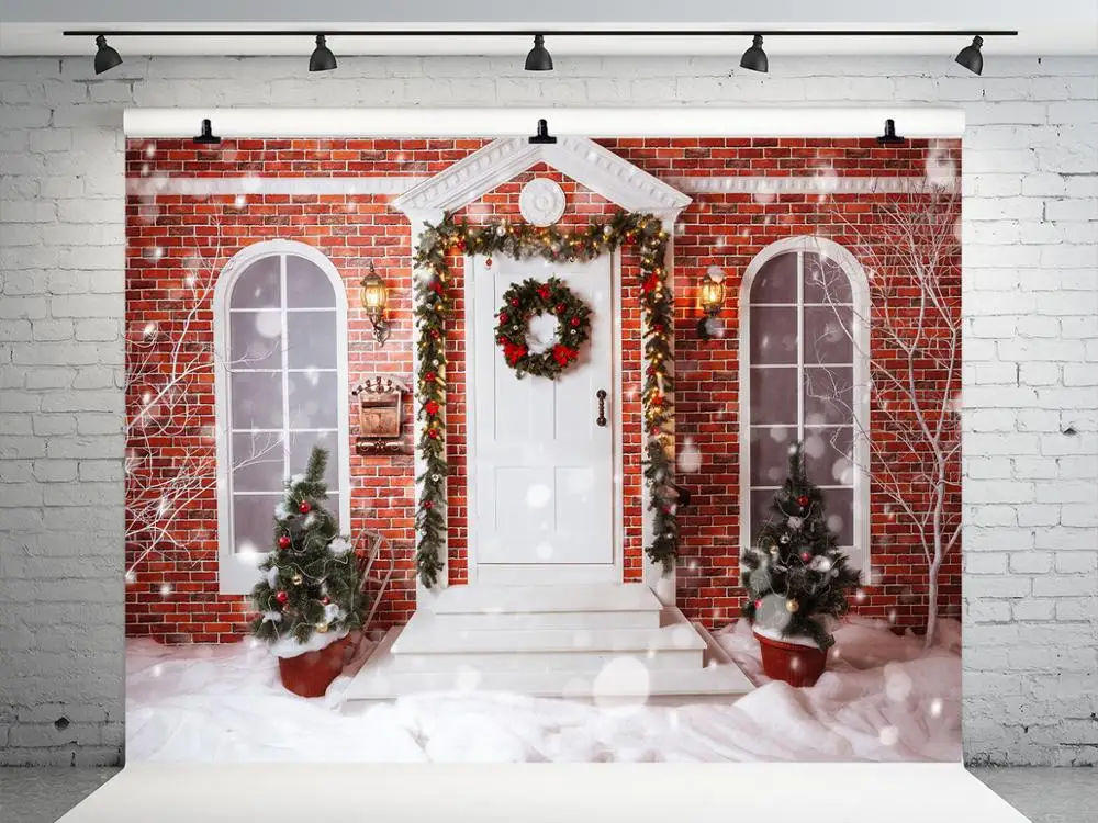 

Kate 7x5ft Christmas Photography Backdrops Window Photo Background Wreath Party Decotation Studio Backdrop