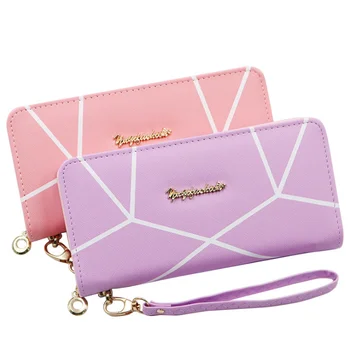 

New style wallet pu leather wallet with long and large capacity zipper wallet with Mosaic pattern and free shipping