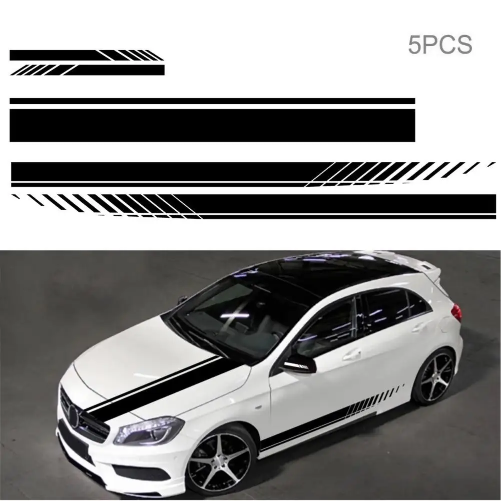 

50% HOT SALES!!! D-1142 Racing Car Stripped Graphics Stickers Engine Cover Rear-view Mirror Decor