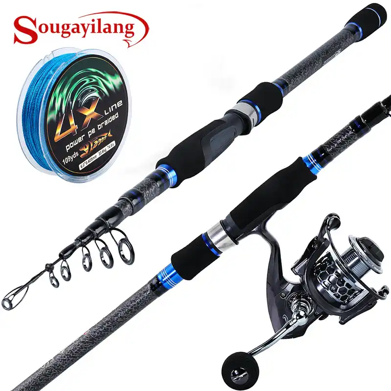 sougayilang spinning fishing rod and reel combos portable telescopic fishing