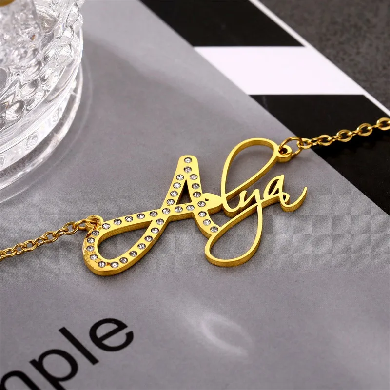 Ожерелье из нержавеющей стали с фианитами для мужчин и женщин|Индивидуальные