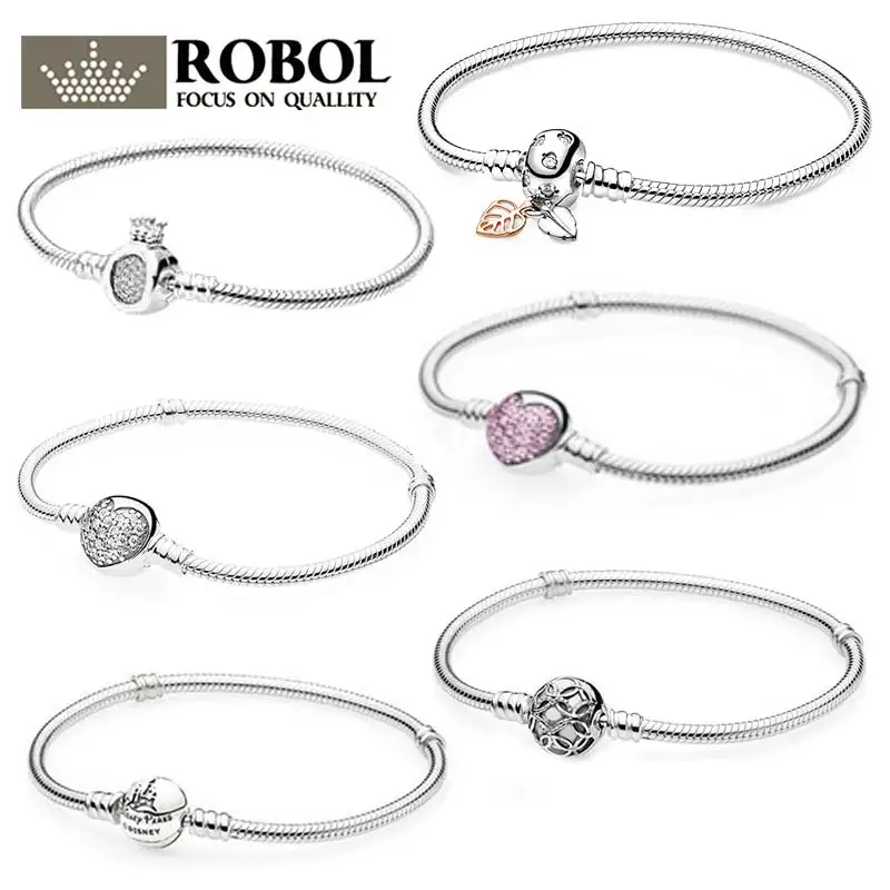 PDB SL 20 925 пробы Серебряное модное классическое элегантное DIY ожерелье для очаровательных бусин женский браслет ювелирное изделие подарок