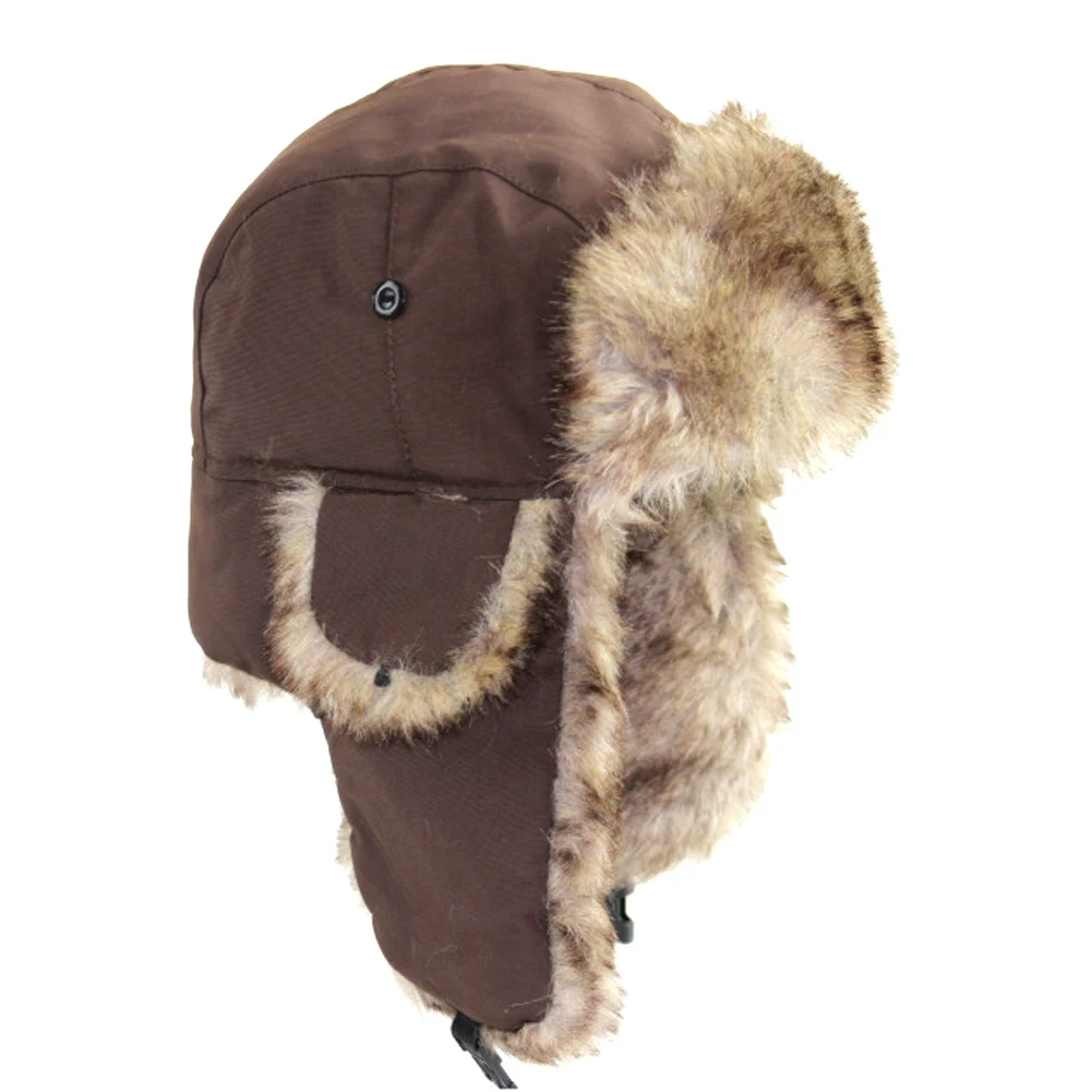 Mens Women Unisex Warm Trapper Aviator Trooper Earflap Winter Flaps Ski Hat New  Hats Russian Ski Hat Faux Fur Hats 1