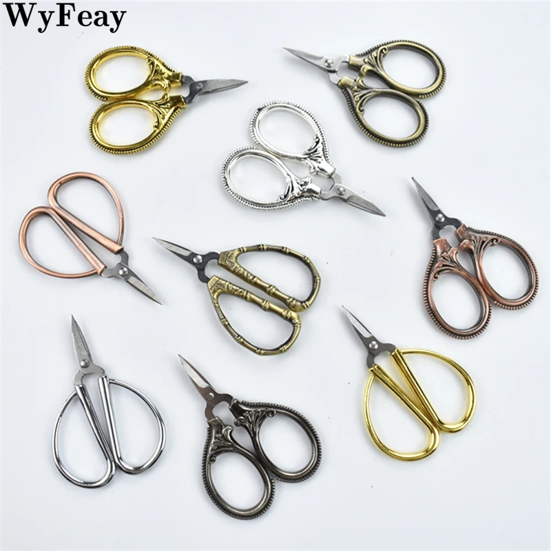 레트로 포켓 앤티크 실 커터, 빈티지 바느질, 자수 크로스 스티치, 바느질 금가위, 소형 가위, 6cm