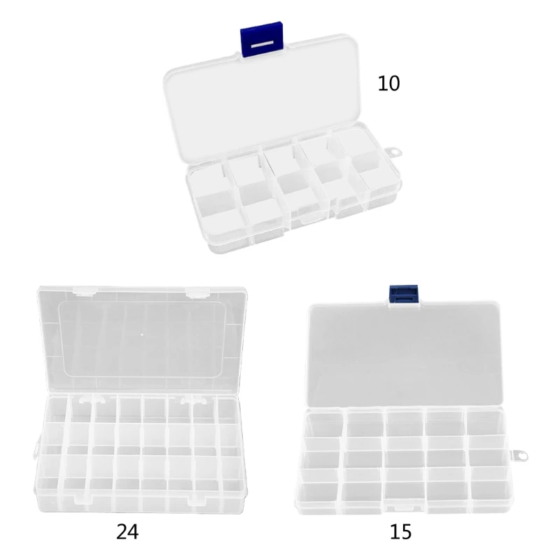 Adjustable Plastic Storage Box Terminal Small Component Jewelry Tool Box Bead Pills Organizer Nail Art Tip Case