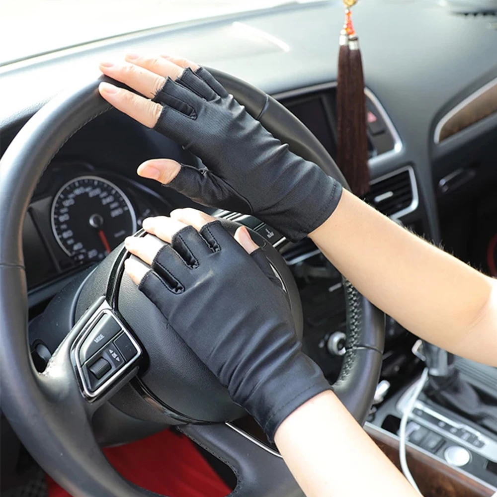 Car Driving Gloves Summer Anti UV Gloves Women Men Half Finger Gloves