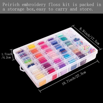 

Embroidery Floss with Organization Box, Includes 99 Colors Embroidery Floss Cross Stitch Kits, Letter Beads for Friendship Brace