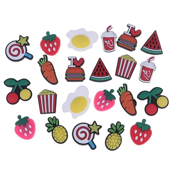 

1 Set=10pcs PVC Novelty Bowties Food Shoes Decoration Fit For Garden Shoes Sandals Croc Ice Cream Shoes Buckle Kids Gifts Girls