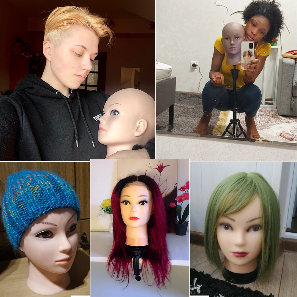 Wig stand Wig stand holder Wig storage stand Wig supplies Female mannequin head Hot selling female mannequin head with wig stand clamp for makeup practice cosmetology manikin head for wig hat display 51Cm