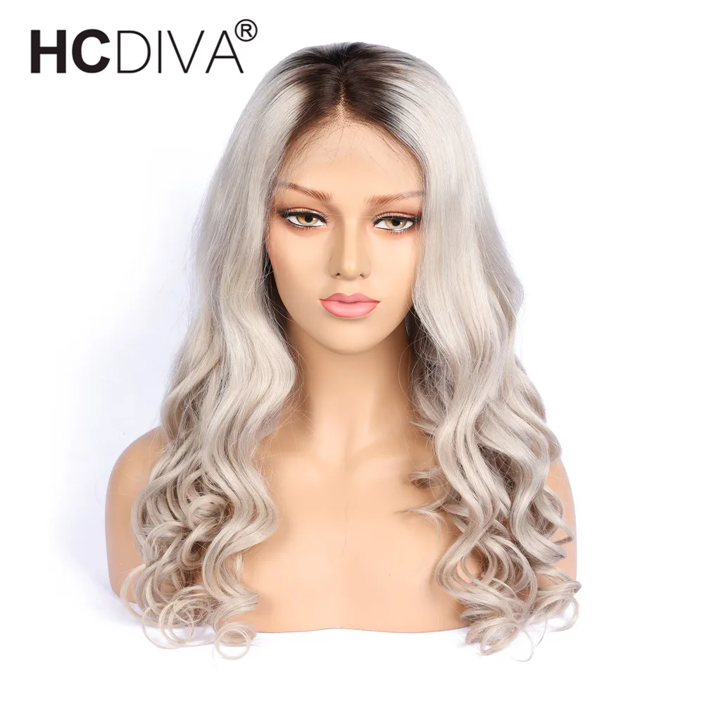 1B/серый бразильский объемный волнистый парик на кружеве с детскими волосами 150% светильник Серый 13*4 Омбре Remy человеческие волосы парик предварительно выщипанный для женщин