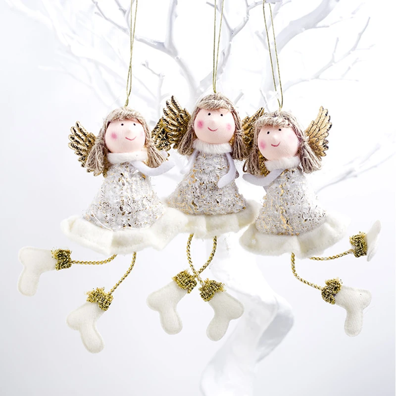 Рождественская кукла, стоячие Крылья ангела, милый ангел, плюшевая кукла, Рождественский Декор, украшение для дома, подвеска для детей, рождественские подарки