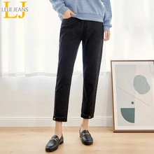 All season plus size women jeans high waisted women harem pants black boyfriend jeans comfortable loose trousers ladies jeans