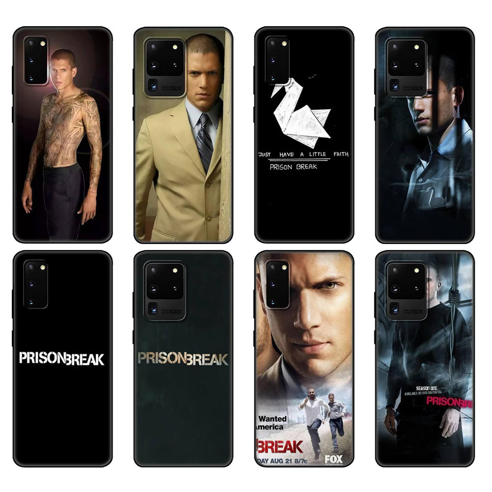 Custodia In Tpu Nero Per Samsung Galaxy S20 /S20 Plus/S20 Ultra/S20 + /S20Fe Cover Posteriore Prison Break Case
