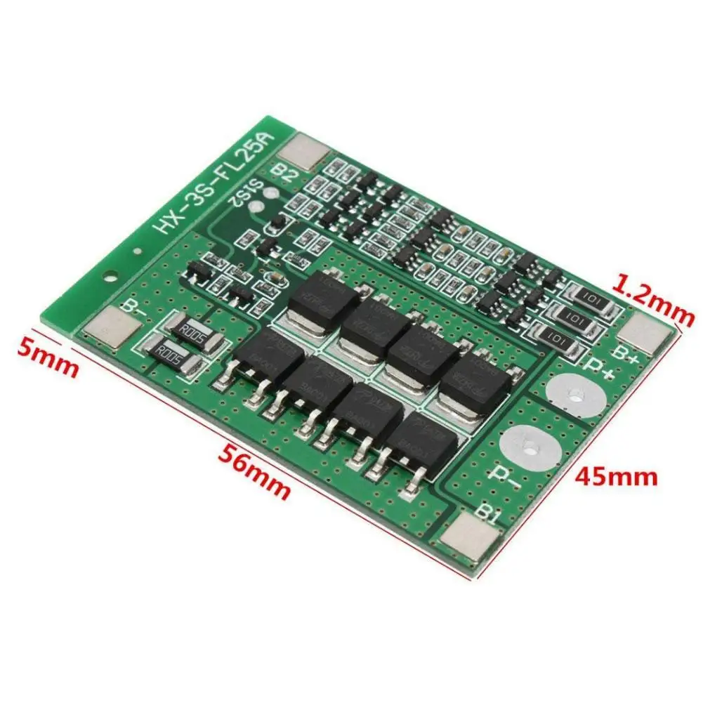 Buy 3S 12V 25A 18650 Lithium Battery Protection Board Online at