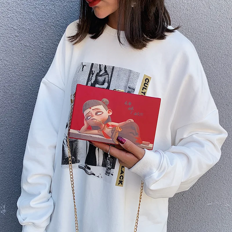 

2019 New Style Super Fire Nezha of Magic Children Drop Generations-Chain Shoulder Bag Mini Mobile Phone Bag