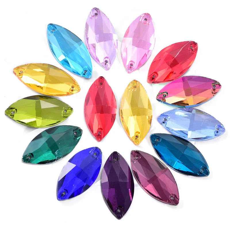 4 размера много цветов кристаллическое Украшение конский глаз стеклянные стразы