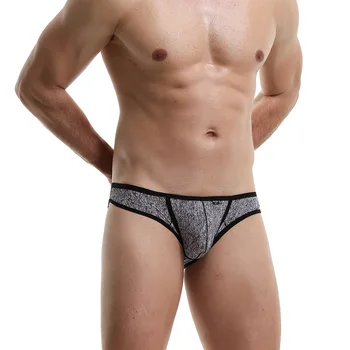 

Sexy Men Underwear Briefs Ice Silk Panties Thin Transparent Low Rise U Convex Pouch Underpants Ropa Iinterior Hombre M-3XL