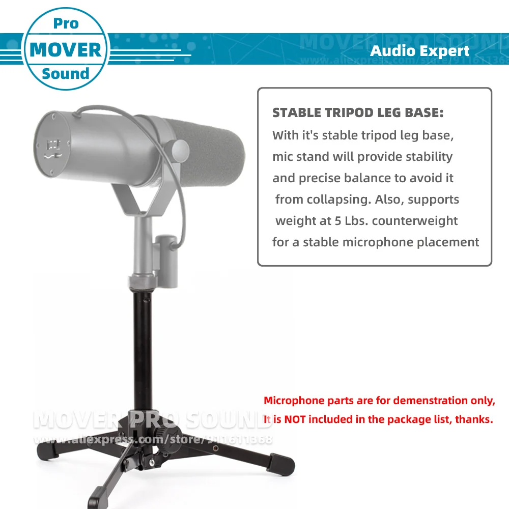 Shure SM7dB SM7B SM7 SM 7B 7 B dBマイクスタンド、卓上デスクトップ