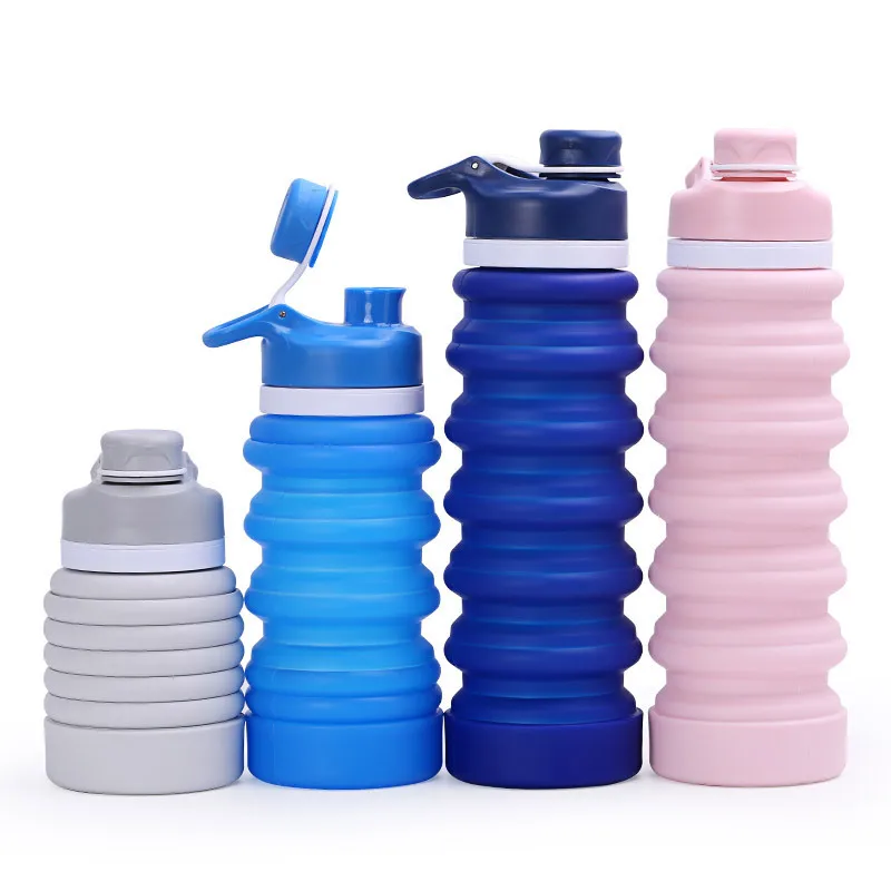 Силиконовые складные бутылки для воды, портативные кофейные бутылки для путешествий на открытом воздухе, выдвижные складные спортивные бутылки 350 мл