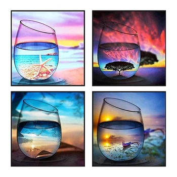 

Diamond Painting Kits 4 Pack 5D DIY Art For Adults Kids Crafts Full Dril For Embroidery Arts Craft Home Wall Decor