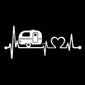 

The 2nd Half Price Camper Heartbeat 3D Car Stickers and Decals 19.5cm*8.5cm Car Body Window Stickers Car Styling