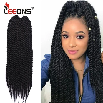 

Leeons High Quality Havana Mambo Twist Hair Pure 7colors Synthetic Fiber Crochet Braiding Extension Hair For Women or Kids