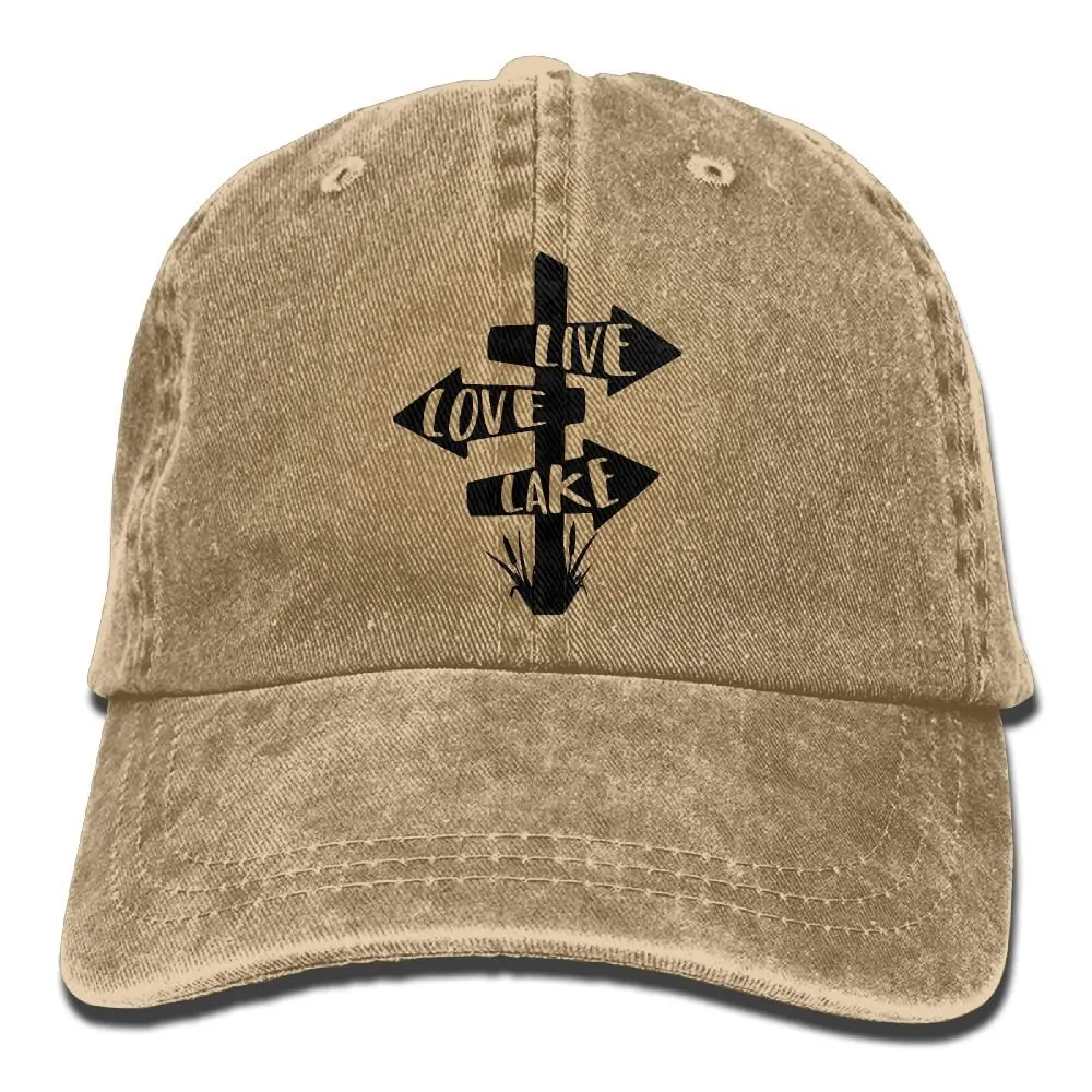Живая Любовь озеро унисекс бейсболка хлопок деним Регулируемая шляпа от солнца для мужчин и женщин