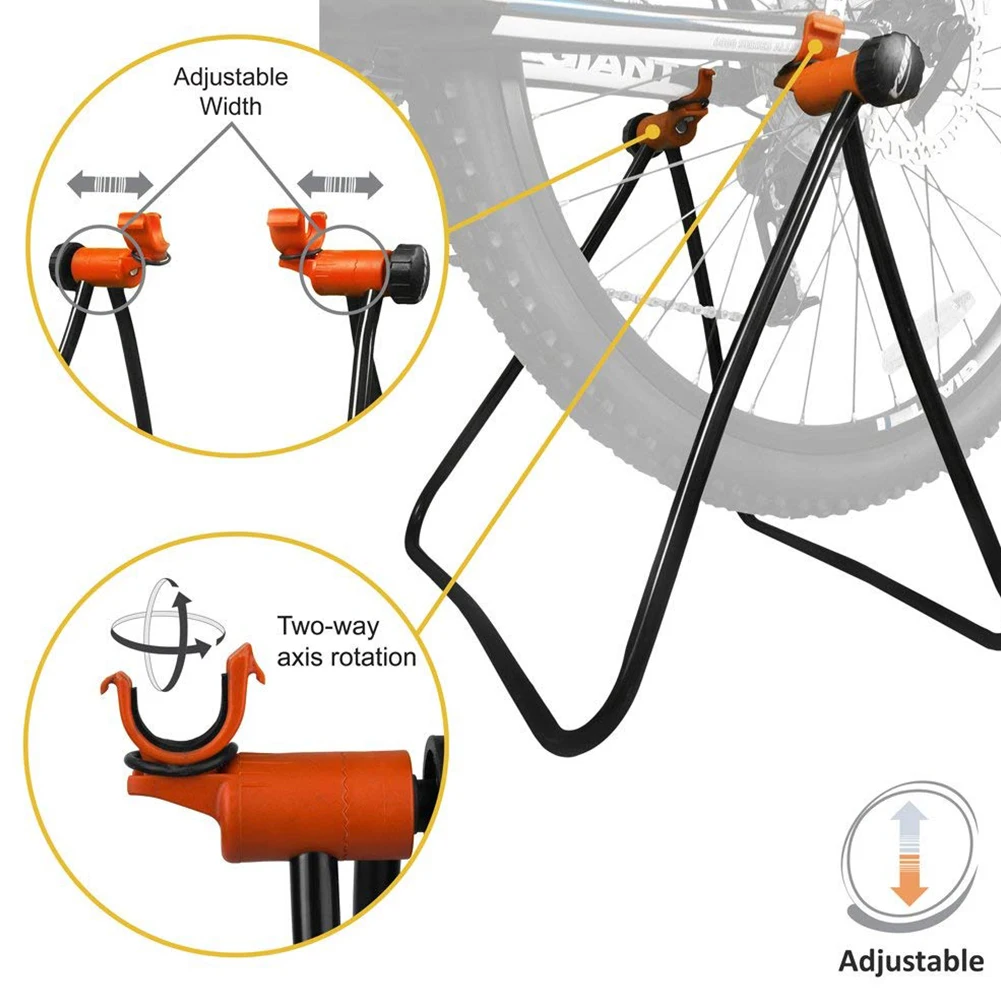 Велосипедная стойка регулируемая высота стояночный стеллаж обслуживание Холдинг Кольца пол треугольник складной держатель для велосипеда ремонтные аксессуары