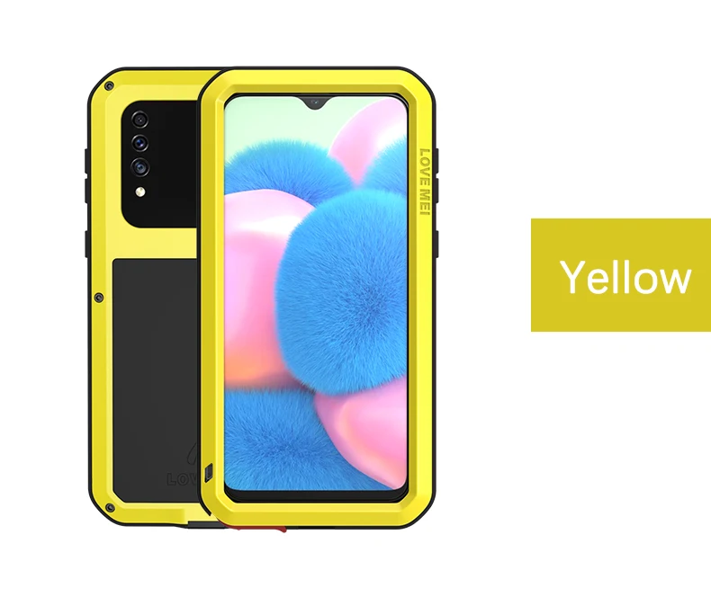 Choque à Prova de Sujeira Resistente à Água Armadura de Metal Case do Telefone para Samsung Amor Capa Galaxy A30 A20 A50s A70 A70s A40s A90 Mei A30s 12 resistente à água armadura de metal capa