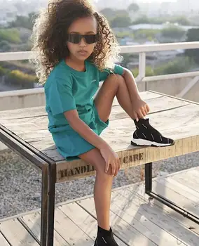 

kids summer T-shirt Boys and girls cotton green T-shirt or kids brand
