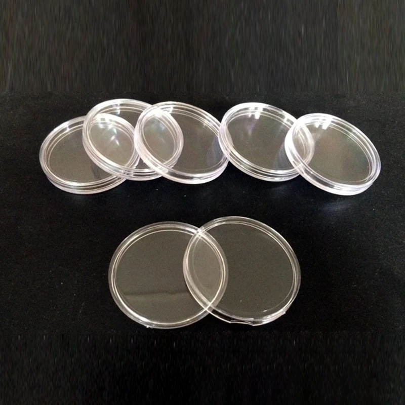 10 Pcs Plastic Clear Round Capsule Box Collection Holder Case Storage for 40mm Coins Clear Round Display Cases Coin Holders Boxe