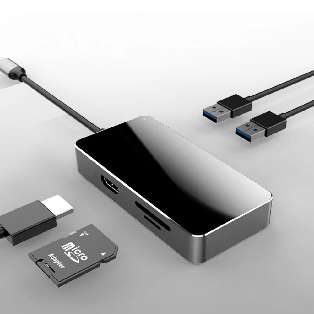 

5in1 USB Type C Hub Adapter for Huawei P30 20 Samsung Note 8 9 S12 Macbook Ethernet,USB 3.0 Ports,TF SD Reader,PD Fast Charging