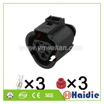 

Free shipping 2sets 3pin VW auto electric wiring plug waterroof cable Water tank thermal switch plug connector 1J0973203