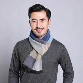 

Scarf manufacturers spot scarves men's autumn and winter fringed men's scarf plaid brushed cashmere scarf wholesale