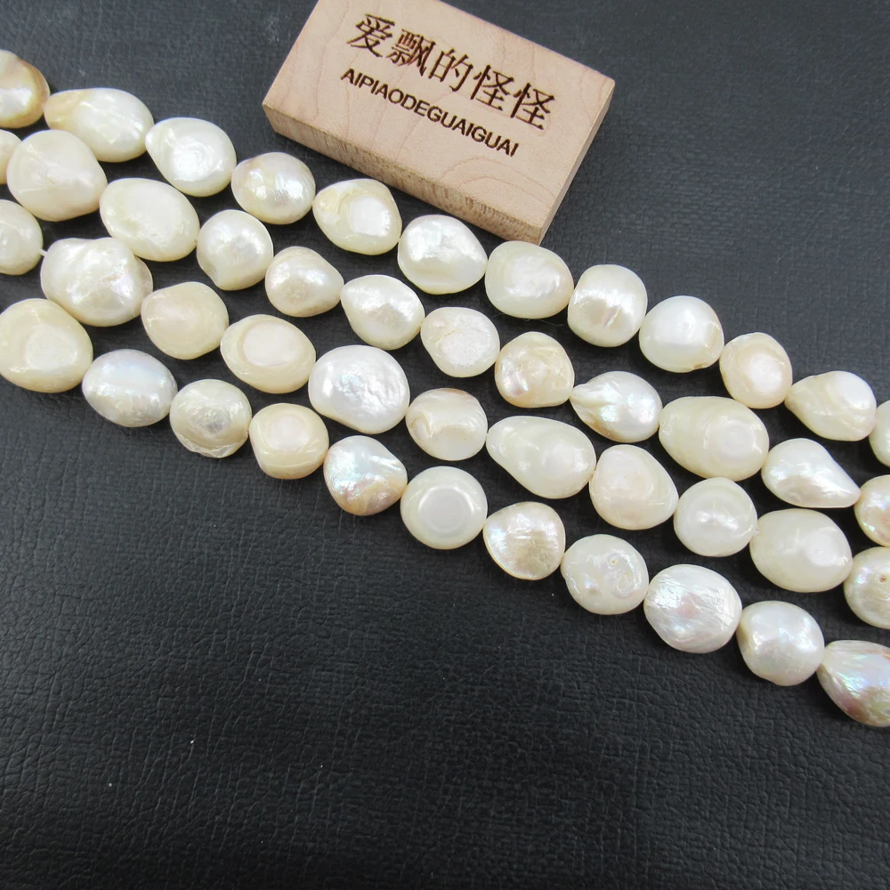 APDGG Wholesale 5 Strands Big Natural Tooth White Shell  Pearl Beads 15'' Loose Beads Jewelry Making DIY