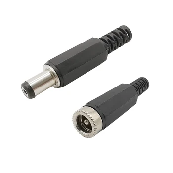 

20/10Pcs 5.5mm x 2.1mm DC Power Jack Plug Connector 5.5*2.1 mm Female Jack + Male Plug Socket Adapter for DIY Projects