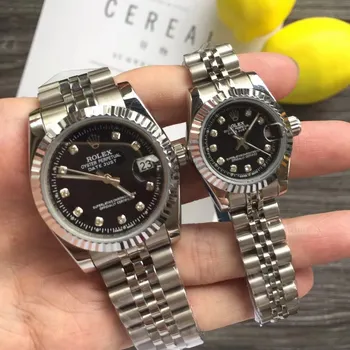 

Luxury Datejust- watch Silver case black dial man 36mm & women 28mm Automatic sweeping movement stainless steel
