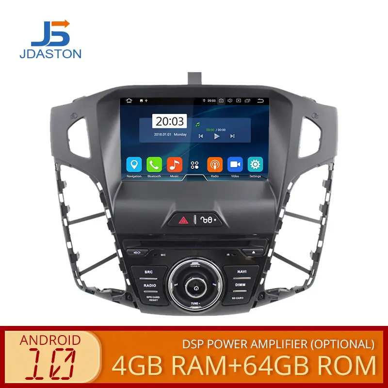 Автомобильный DVD плеер JDASTON Android 10 для FORD FOCUS 2011 2012 2013 2014 2015 2016 GPS радио стерео