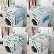 Хлопковая ткань, противообрастающий чехол для стиральной машины, пылезащитный чехол, мультяшный узор, водонепроницаемый чехол, пылезащитный чехол, товары для дома