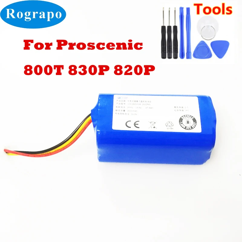 New 14.4V 2600mAh Li-ion Battery For Proscenic 800T 830P 820P Robot vacuum Cleaner Accumulator Accessories | Электроника