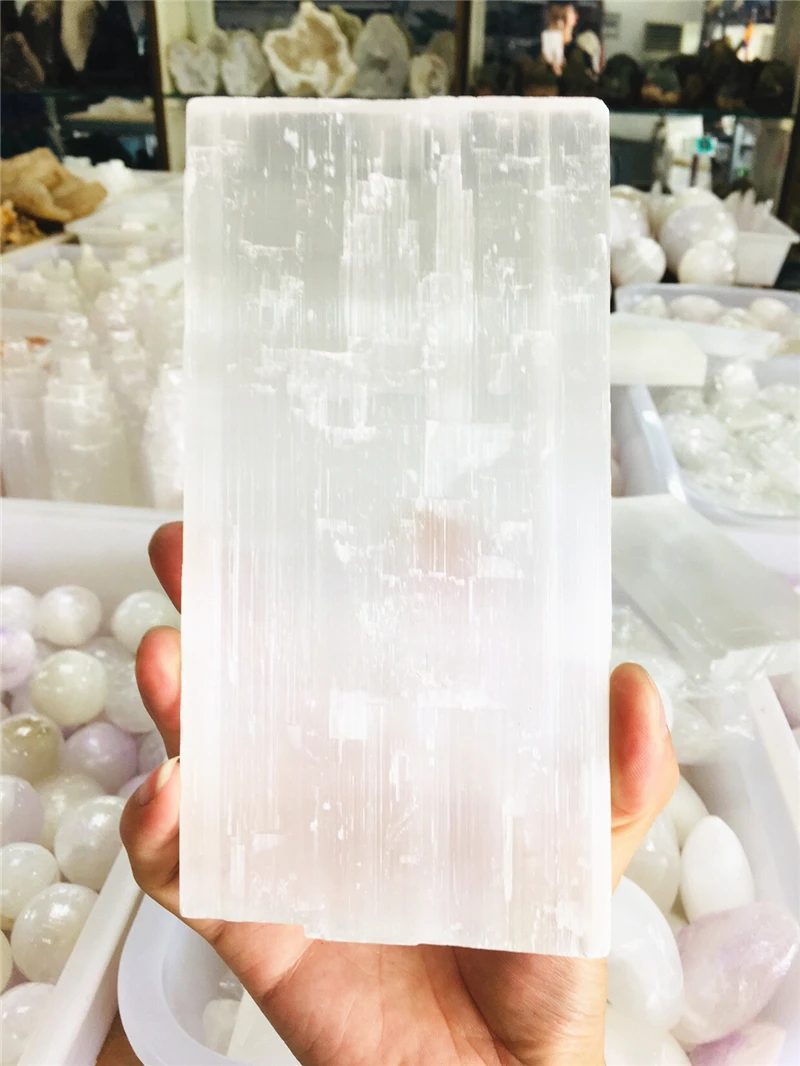 Высококачественный 10 см кварцевый кристалл селенит для исцеления чакр с помощью рейки минералов и натуральных камней